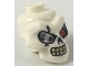 Part No: 43693pb02  Name: Minifigure, Head, Modified Skull with Red Left Eye and Silver Eye Patch Pattern