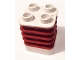 Part No: 44252pb02  Name: Duplo Brick 2 x 2 x 2 Ribbed - Center Inset from Edge with Molded Flexible Rubber Dark Red Fins Pattern