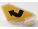 Part No: 44661pb036L  Name: Tail Shuttle, Small with Black Bent Arrow on Yellow Background Pattern (Sticker) - Set 79122