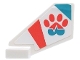 Part No: 44661pb037  Name: Tail Shuttle, Small with Coral and Medium Azure Stripes, Paw Print and Heart Beat Pattern on Both Sides (Stickers) - Set 41692