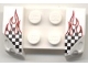 Part No: 44674pb04  Name: Vehicle, Mudguard 2 x 4 with Headlights Overhang with Checkered Flame Pattern on Both Sides (Stickers) - Set 8121