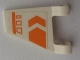 Part No: 44676pb010L  Name: Flag 2 x 2 Trapezoid with Orange Chevron, Line, and Symbols Pattern Model Left Side (Sticker) - Set 7693