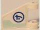 Part No: 44676pb072L  Name: Flag 2 x 2 Trapezoid with Blue Ninjago Logogram Letter J and Light Aqua Stripe Pattern Model Left Side (Sticker) - Set 71709