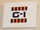 Part No: 4515pb045  Name: Slope 10 6 x 8 with Orange and Black Stripes and 'G-1' Pattern (Sticker) - Set 5985