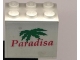Part No: 4532apb01  Name: Container, Cupboard 2 x 3 x 2 - Solid Studs with 'Paradisa' and Green Palm Leaves Pattern (Sticker) - Set 6410