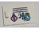 Part No: 4533pb032  Name: Container, Cupboard 2 x 3 x 2 Door with Bright Pink Heart Lock and Medium Azure Fish Pattern (Sticker) - Set 41374