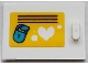 Part No: 4533pb044  Name: Container, Cupboard 2 x 3 x 2 Door with Locker, Vent Lines, Heart and Dark Azure Padlock on Yellow Background Pattern (Sticker) - Set 41669