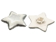 Part No: 45462pb03  Name: Clikits, Icon Star 2 x 2 Large with Pin with Silver Star and Border Pattern