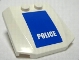 Part No: 45677pb002  Name: Wedge 4 x 4 x 2/3 Triple Curved with White 'POLICE' on Blue Background Pattern (Sticker) - Set 7741