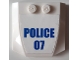 Part No: 45677pb147  Name: Wedge 4 x 4 x 2/3 Triple Curved with Blue 'POLICE' and '07' Pattern (Sticker) - Set 60143