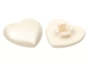 Part No: 46277pb02  Name: Clikits, Icon Heart 2 x 2 Small with Pin, Polished with Pearl White Coating Pattern