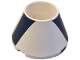 Part No: 4742pb004  Name: Cone 4 x 4 x 2 Hollow No Studs with Wide Dark Blue Diagonal Stripes Pattern