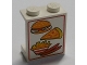 Part No: 4864apx1  Name: Panel 1 x 2 x 2 - Solid Studs with Hamburger, Pizza, Fries, and Sausages Pattern