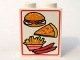 Part No: 4864bpx1  Name: Panel 1 x 2 x 2 - Hollow Studs with Hamburger, Pizza, Fries, and Sausages Pattern