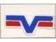 Part No: 4865pb007  Name: Panel 1 x 2 x 1 with Blue -V- and two Red Lines Pattern (Sticker) - Set 6614