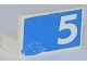Part No: 4865pb050L  Name: Panel 1 x 2 x 1 with White Number 5 on Blue Background Pattern Model Left Side (Sticker) - Set 1750