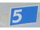 Part No: 4865pb050R  Name: Panel 1 x 2 x 1 with White Number 5 on Blue Background Pattern Model Right Side (Sticker) - Set 1750