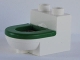 Part No: 4911c04  Name: Duplo, Furniture Toilet with Green Seat (4911 / 4912)