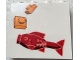 Part No: 49311pb057  Name: Brick 1 x 4 x 3 with Red Fish and 2 Orange 1 x 1 Plates Pattern