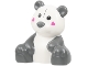 Part No: 49989pb03  Name: Duplo Bear Baby Cub, Sitting with Molded Dark Bluish Gray Ears, Nose, Arms, Legs and Tail and Printed Eyes, Stitches and Dark Pink Hearts Pattern (Panda Marked Teddy Bear)