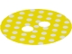 Part No: 50689pb02  Name: Minifigure Skirt Cloth Round with White Polka Dots on Yellow Background Pattern