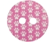 Part No: 50689pb03 Name: Minifigure Skirt Cloth Round with White Paw Prints on Dark Pink Background Pattern Part No: 50689pb03 Name: Minifigure Skirt Cloth Round with White Paw Prints on Dark Pink Background Pattern