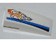 Part No: 50950pb037L  Name: Slope, Curved 3 x 1 with Black and Blue Lines and Orange Flames Pattern Model Left Side (Sticker) - Set 8221