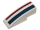 Part No: 50950pb115R  Name: Slope, Curved 3 x 1 with Dark Blue, White, and Dark Red Stripes Pattern Right (Sticker) - Sets 75205 / 75290