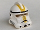 Part No: 50995pb03  Name: Minifigure, Headgear Helmet SW Clone Trooper Ep.3 with Bright Light Orange Stripes Pattern
