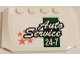 Part No: 52031pb089  Name: Wedge 4 x 6 x 2/3 Triple Curved with 'Auto Service 24-7' and Orange Stars on White Background Pattern (Sticker) - Set 60081