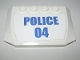 Part No: 52031pb133  Name: Wedge 4 x 6 x 2/3 Triple Curved with Blue 'POLICE' and '04' on White Background Pattern (Sticker) - Set 60139