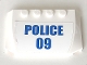 Part No: 52031pb135  Name: Wedge 4 x 6 x 2/3 Triple Curved with Blue '09' and 'POLICE' Pattern (Sticker) - Set 60142