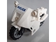 Part No: 52035c02pb15  Name: Motorcycle City with Black Chassis, LBG Wheels and Fairing with Blue 'POLICE' on White Background Pattern (Sticker) - Set 60200