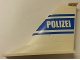 Part No: 54094pb06  Name: Tail 14 x 2 x 8 with Blue 'POLIZEI' and Stripes Pattern on Both Sides (Stickers) - Set 7723