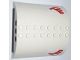 Part No: 54095pb04  Name: Slope, Curved 8 x 8 x 2 Double with Red Airline Bird Pattern on Both Sides (Stickers) - Set 3182
