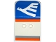 Part No: 54097pb04  Name: Door 2 x 4 x 6 Curved Aircraft with White Airline Bird on Blue Background and Light Bluish Gray and Orange Stripes Pattern (Stickers) - Set 60104