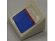 Part No: 54200pb034  Name: Slope 30 1 x 1 x 2/3 with Red Line on Blue and White Pattern (Sticker) (Undetermined Type)