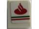 Part No: 54200pb102  Name: Slope 30 1 x 1 x 2/3 with Red Santander Logo and Green Line Pattern (Sticker) - Set 75879