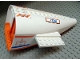 Part No: 54701c03pb01  Name: Aircraft Fuselage Aft Section Curved with Orange Base with Orange and Blue Stripes, 'Hot Air Danger' and '7738' Pattern (6 Stickers) - Set 7738