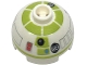 Part No: 553pb056  Name: Brick, Round 2 x 2 Dome Top with SW Astromech Droid Lime Panels and Band Around Dome, Medium Blue Dot, Red Rectangles Pattern