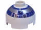 Part No: 553px2  Name: Brick, Round 2 x 2 Dome Top with Silver and Blue Pattern (R2-D2)