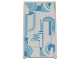 Part No: 57895pb053  Name: Glass for Window 1 x 4 x 6 with SW Cloud City Light Blue and Blue Curved Stripes and Semicircles Wall Ornament Pattern (Sticker) - Set 75222