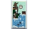 Part No: 57895pb115  Name: Glass for Window 1 x 4 x 6 with Clock, Statue, Plant Leaves, Waterfall and Paw Prints Pattern (Sticker) - Set 80108