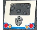 Part No: 58236pb02  Name: Duplo Van Rounded Windshield Rear Door with Red and Orange Taillights, Blue Bumper, and Silver Police Badge Pattern
