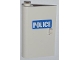 Part No: 58381pb04  Name: Door 1 x 3 x 4 Left - Open Between Top and Bottom Hinge with White 'POLICE' on Blue Background Pattern (Sticker) - Set 7286