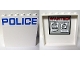 Part No: 59349pb096  Name: Panel 1 x 6 x 5 with Blue 'POLICE' on White Background on Outside and 'WANTED!' Posters on Inside Pattern (Stickers) - Set 60044