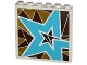 Part No: 59349pb099R  Name: Panel 1 x 6 x 5 with Silver and Gold Triangle Mosaic and Medium Azure Star Pattern Model Right Side (Sticker) - Set 41106