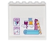 Part No: 59349pb126  Name: Panel 1 x 6 x 5 with 2 Clipboards, Shelf with 3 Ribbon Spools and 3 Rolls of Wrapping Paper on Inside Pattern (Sticker) - Set 41132