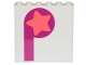 Part No: 59349pb175  Name: Panel 1 x 6 x 5 with Coral Star on Magenta Circle and Stripe Pattern (Sticker) - Set 70828