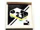 Lego part: Panel 1 x 6 x 5 with Furniture Shop Poster with Black, Yellow and Dark Turquoise Armchair Pattern (Sticker) - Set 41732